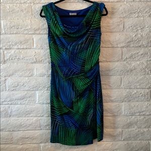 Drape front faux wrap dress